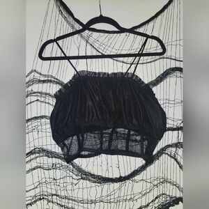 Elegant Black Sheer Crop Top